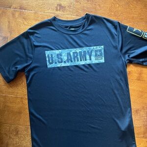 U.S. Army Black Tee with Camouflage Logo